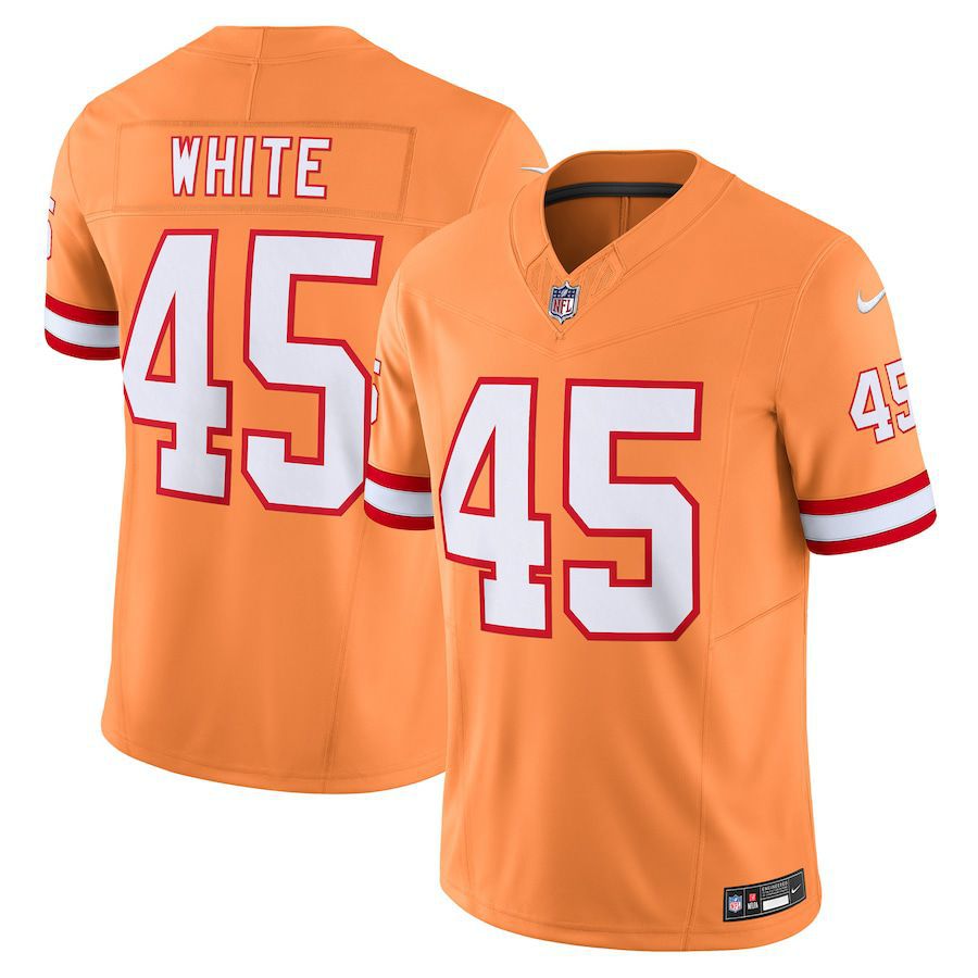 Men Tampa Bay Buccaneers #45 Devin White Nike Orange Throwback Vapor F.U.S.E. Limited NFL Jersey